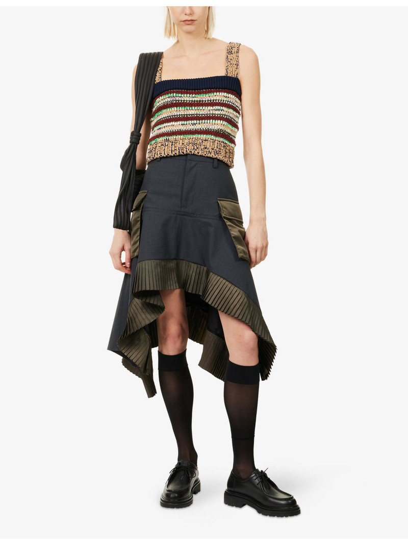 sacai Mixed-Knit Top outlook