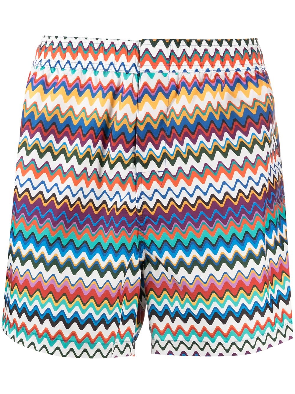 zigzag-print swimming shorts - 1