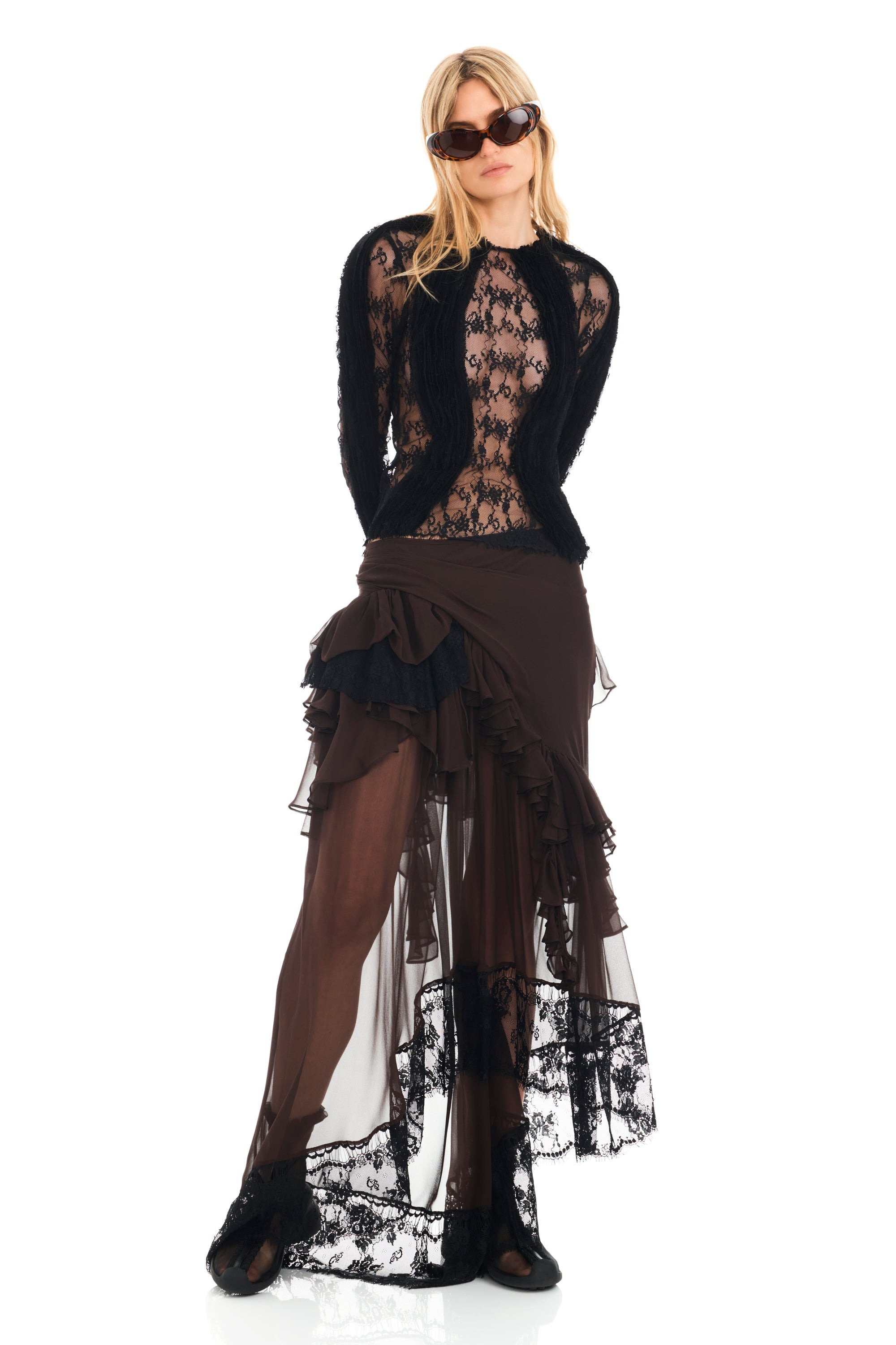 BLACK WAVY DANDELION TOP - 5