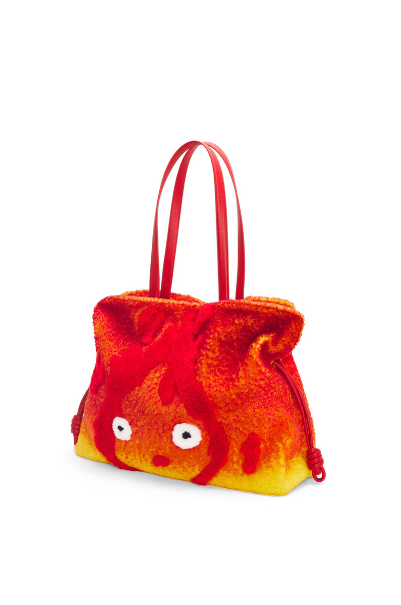 Calcifer XL Flamenco clutch in shearling 4