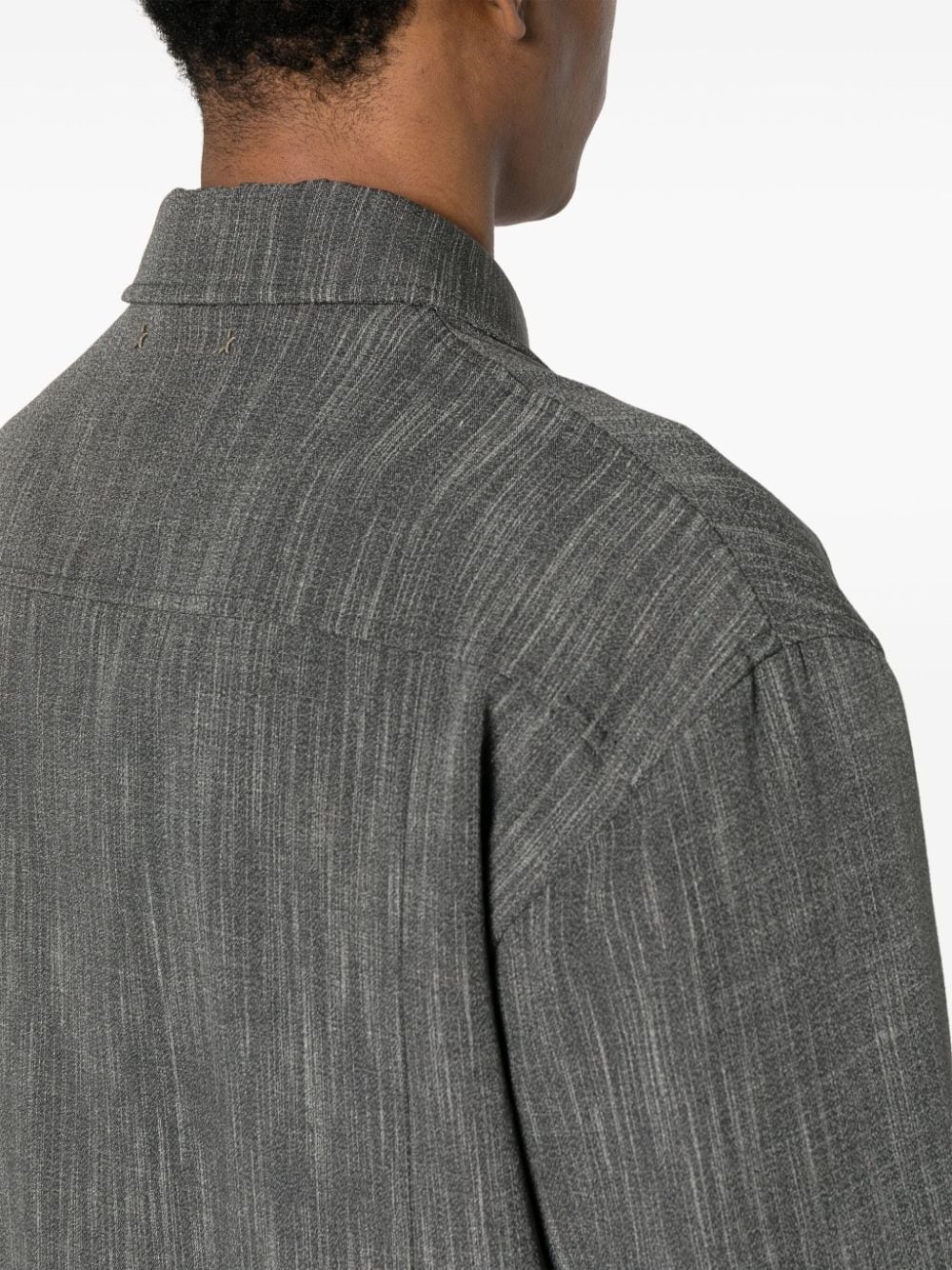 mélange virgin wool-blend shirt jacket - 5