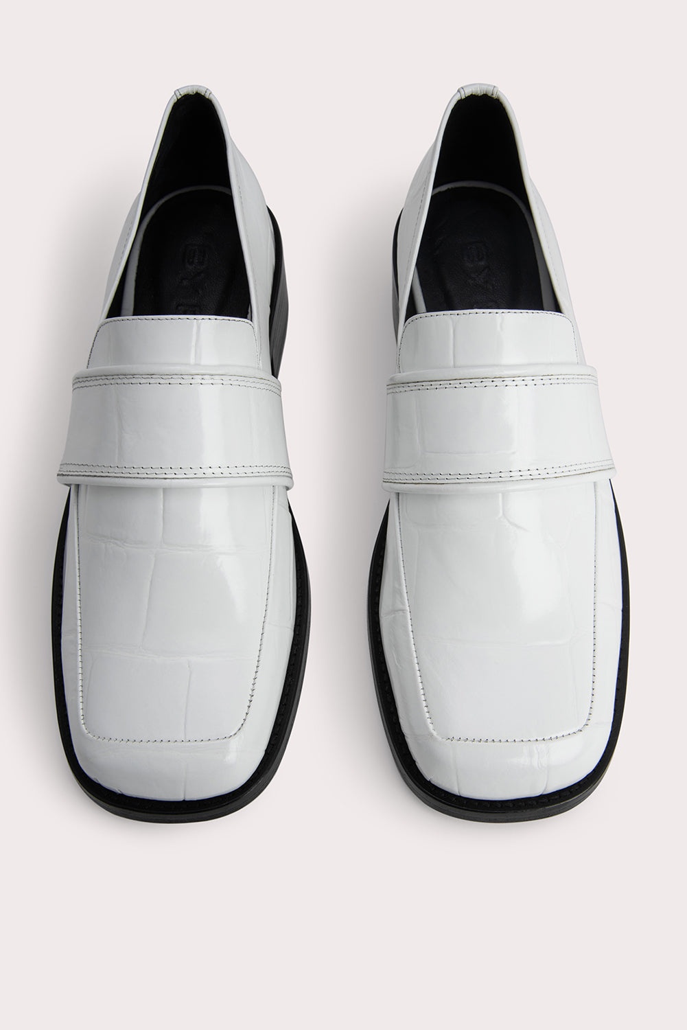 CYRIL WHITE MAXI CROCO EMBOSSED LEATHER - 4