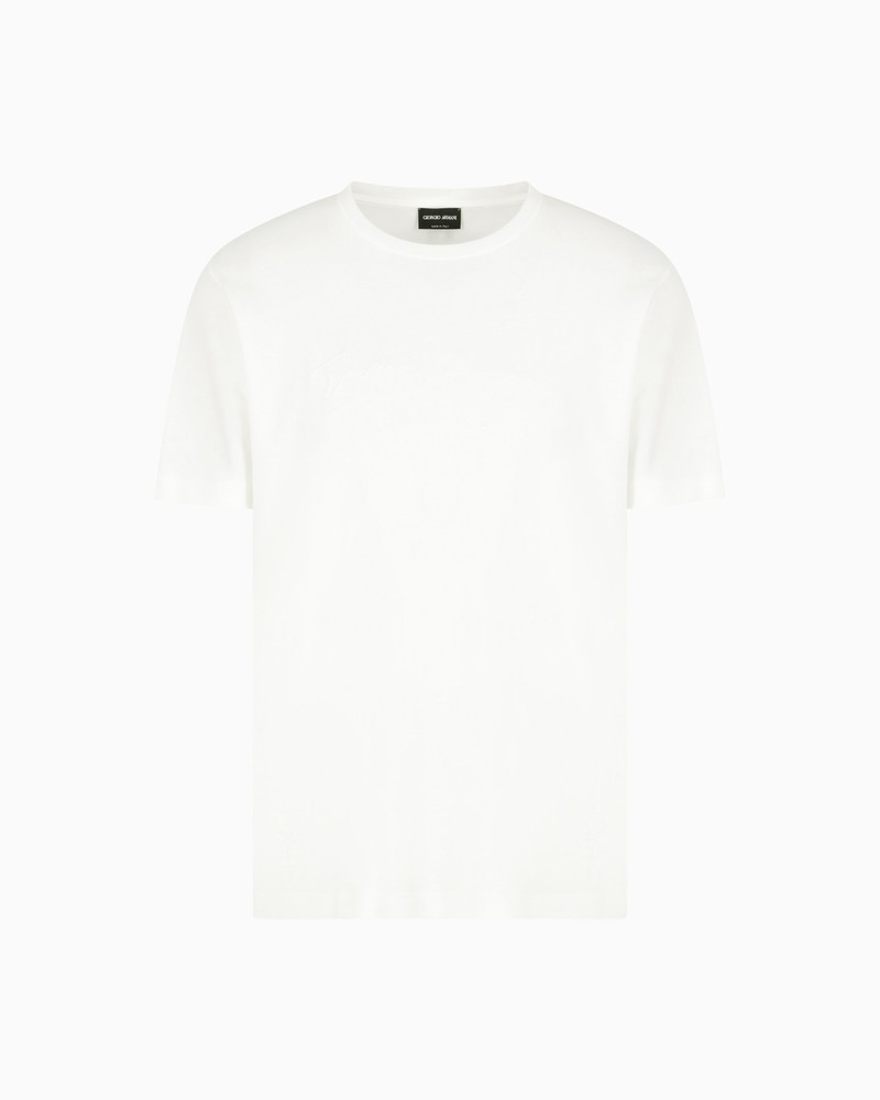 Pure cotton interlock T-shirt with embroidered logo 1