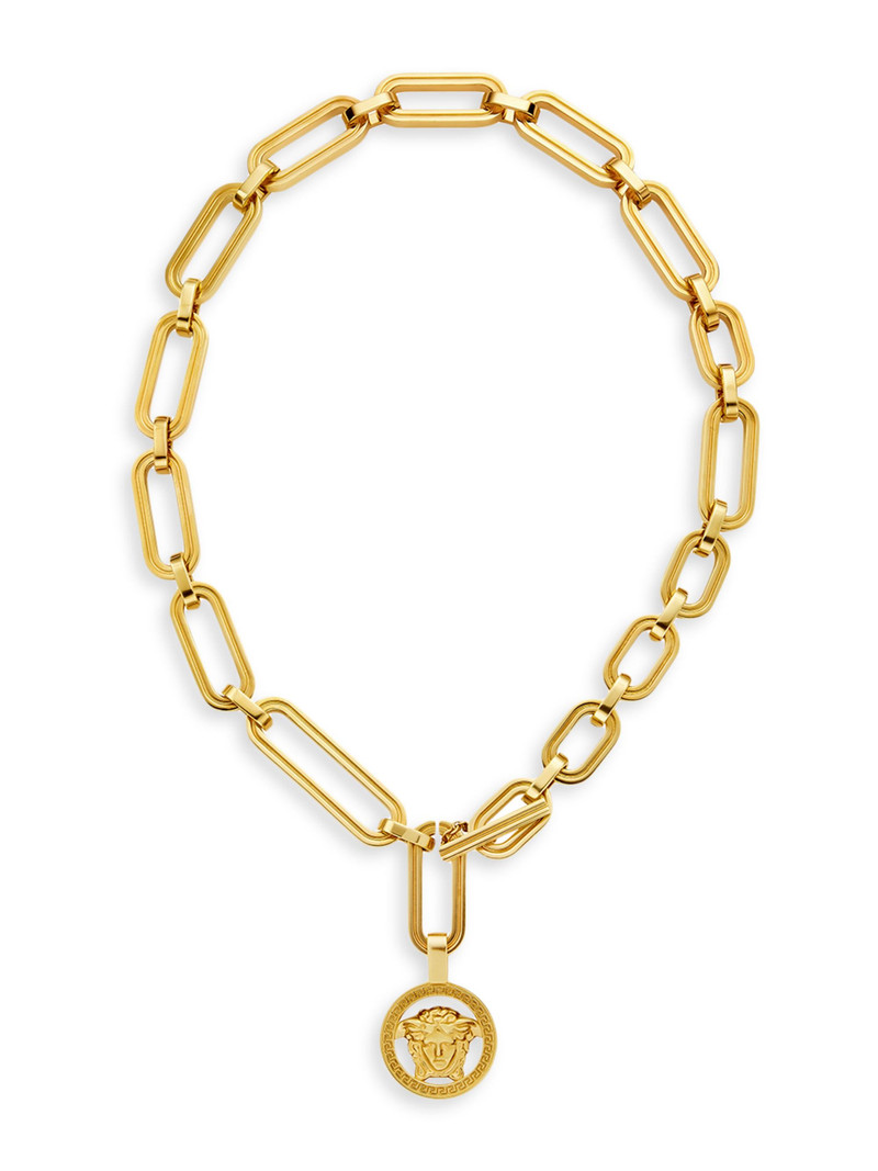 Women's Medusa Goldtone Pendant Necklace - Gold 1