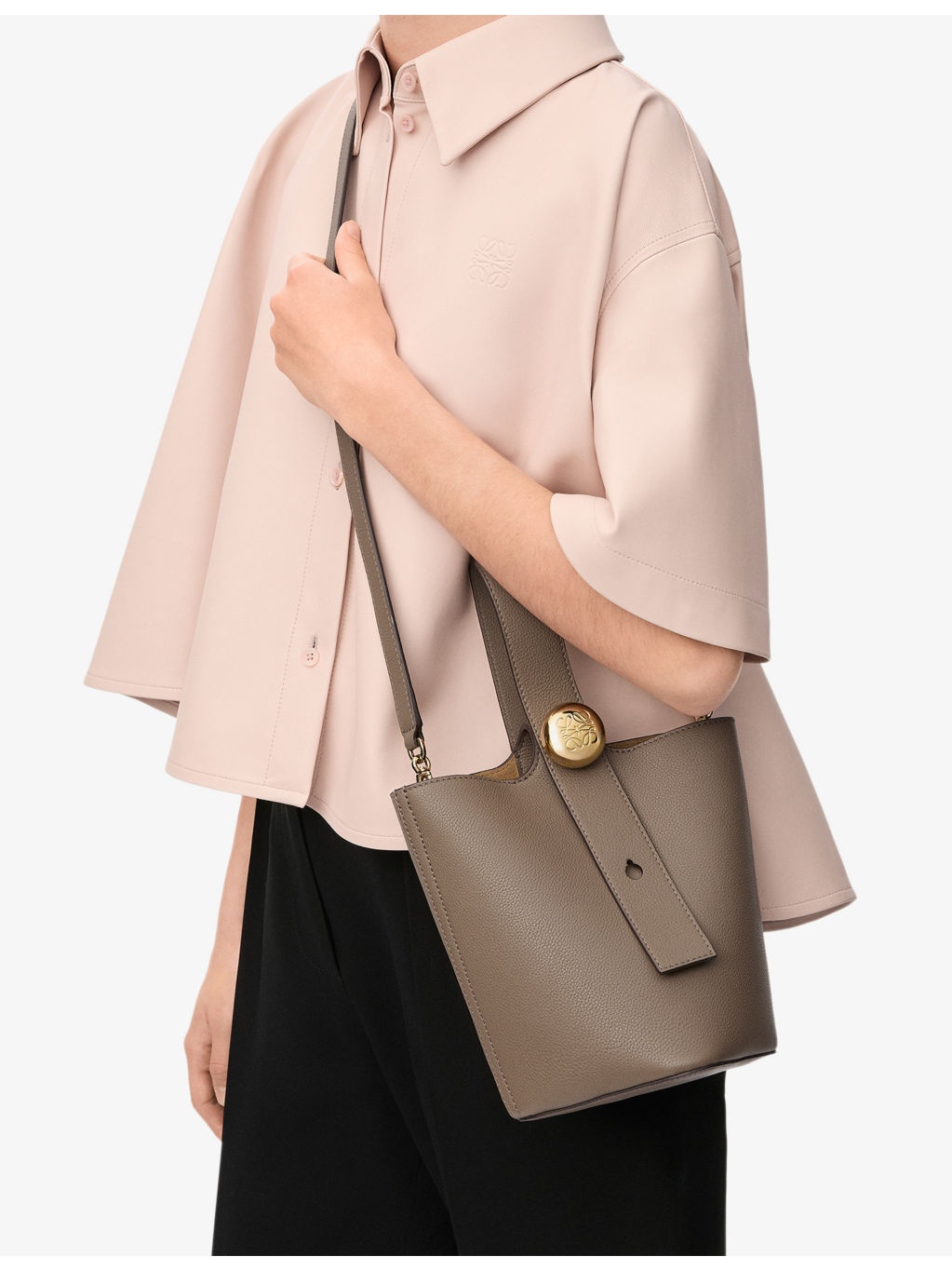 Pebble Mini Leather Bucket Bag - 3