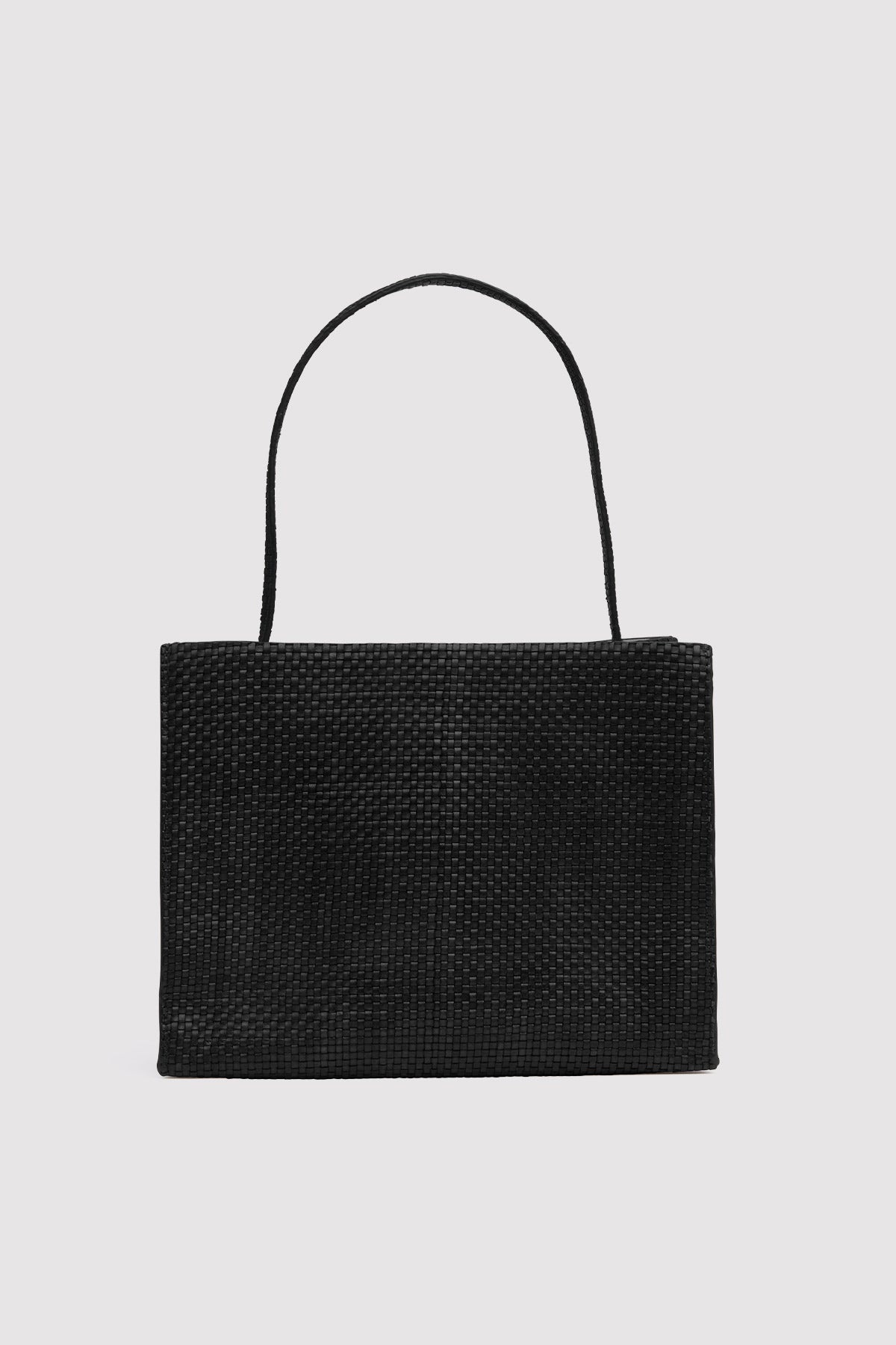 Woven Minimal Mini Tote - Black - 4