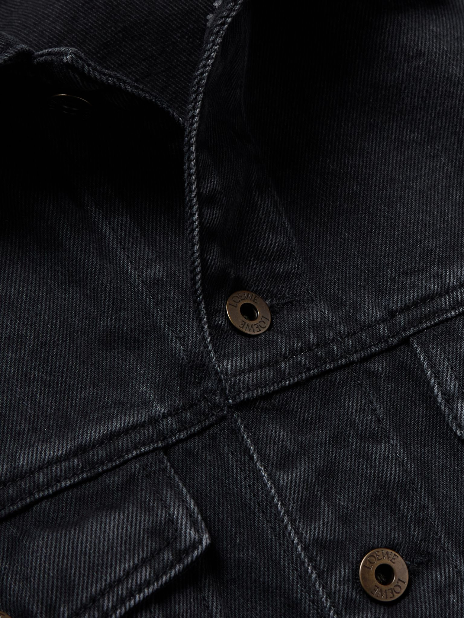 Logo-Detailed Denim Jacket Black - 4