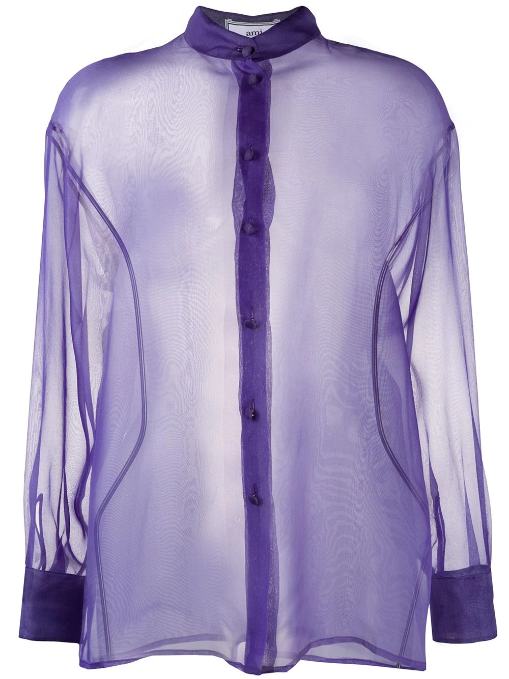 long-sleeved sheer blouse - 1