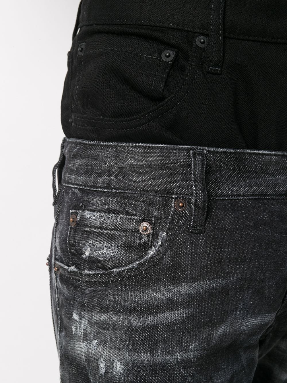 double-waistband slim-fit jeans - 5