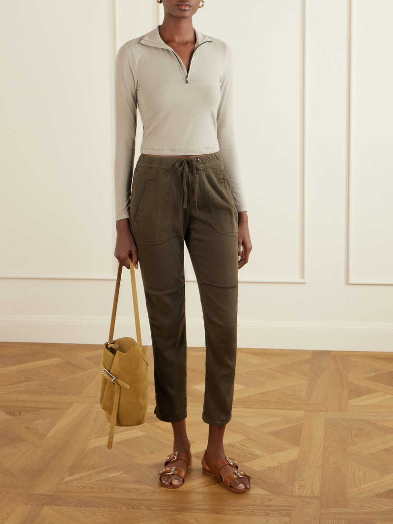 JAMES PERSE Cropped Cotton-blend Half-zip Top outlook