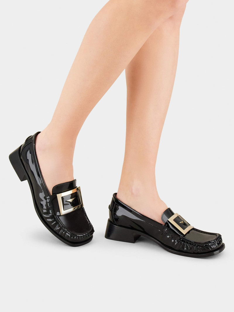 Roger Vivier Preppy Viv' Metal Buckle Loafers in Patent Leather outlook