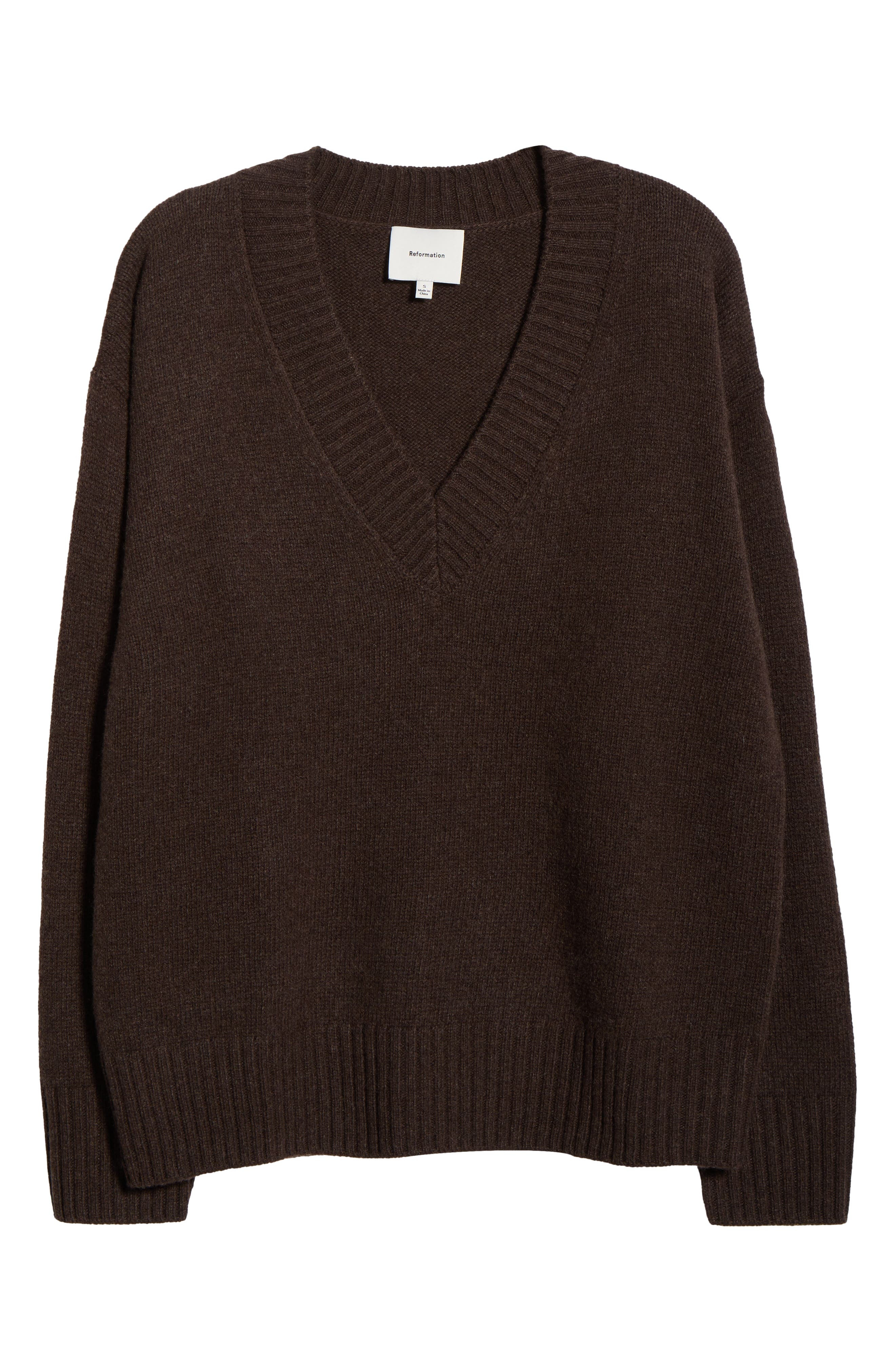 Reformation Jadey Oversize Cashmere Sweater in Compost at Nordstrom - 5