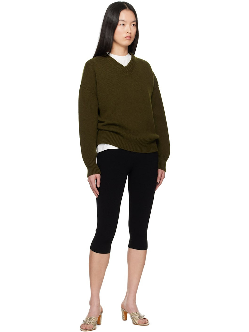 &DAUGHTER Khaki Balla Slouch V-Neck Sweater outlook