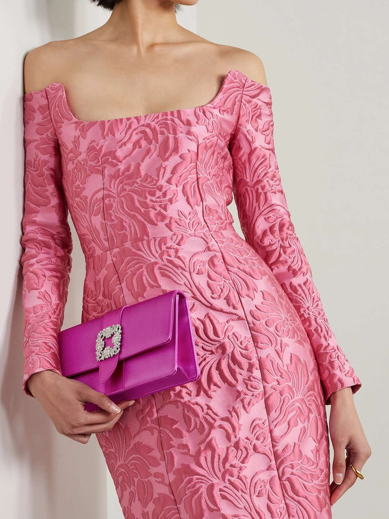 Manolo Blahnik Capri crystal-embellished clutch outlook