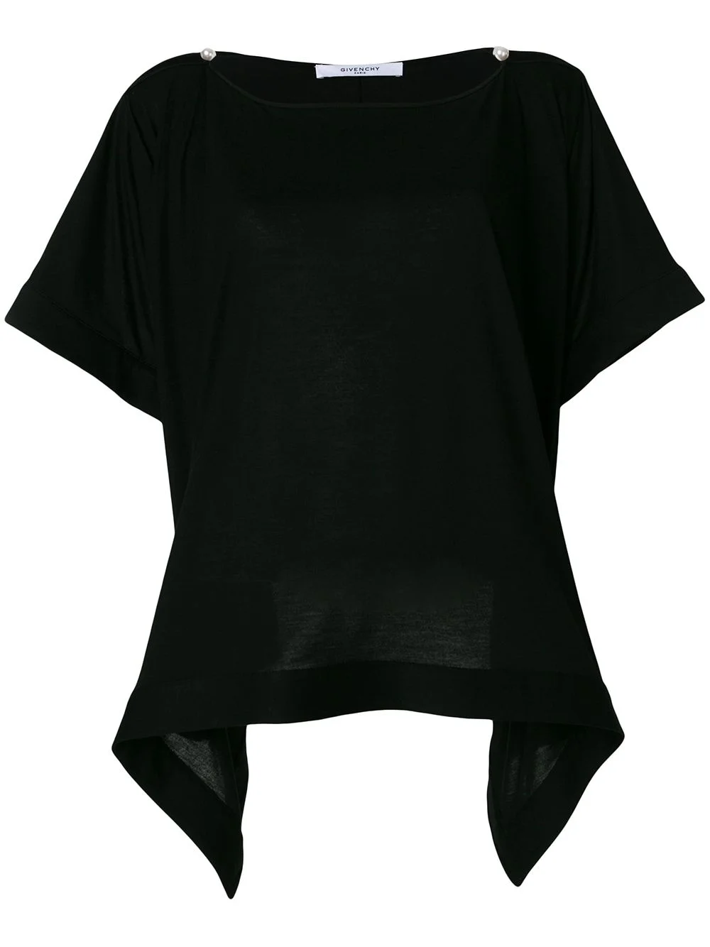 draped hem T-shirt - 1