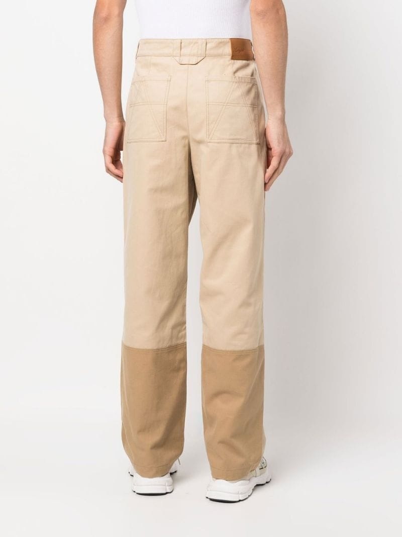 two-tone straight trousers - 4