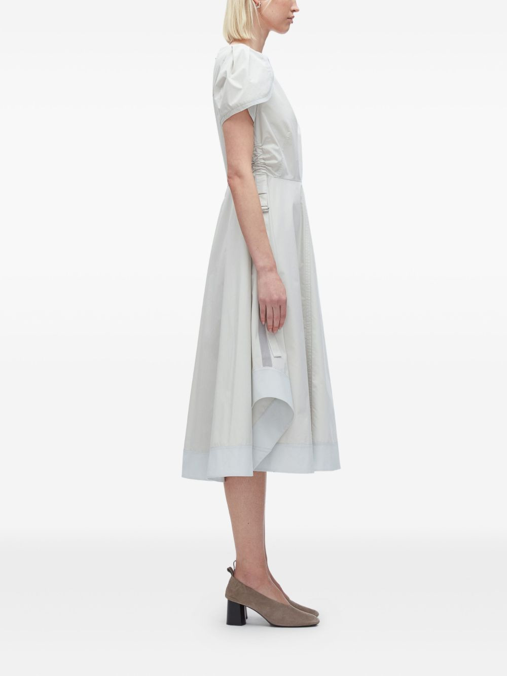 puff-sleeve asymmetrical dress - 3