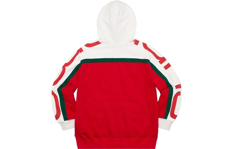 Supreme Big Logo Paneled Zip Up Hooded Sweatshirt 'Red White' SUP-FW20-305 - 2