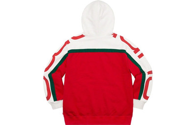Supreme Supreme Big Logo Paneled Zip Up Hooded Sweatshirt 'Red White' SUP-FW20-305 outlook