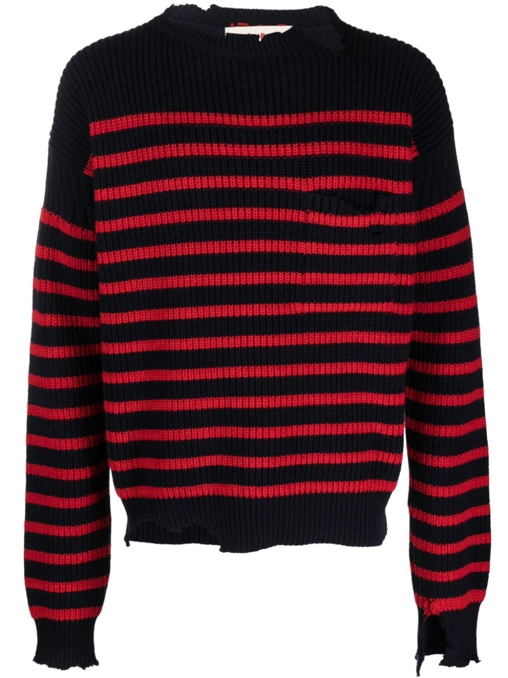 distressed striped jumpers - 1