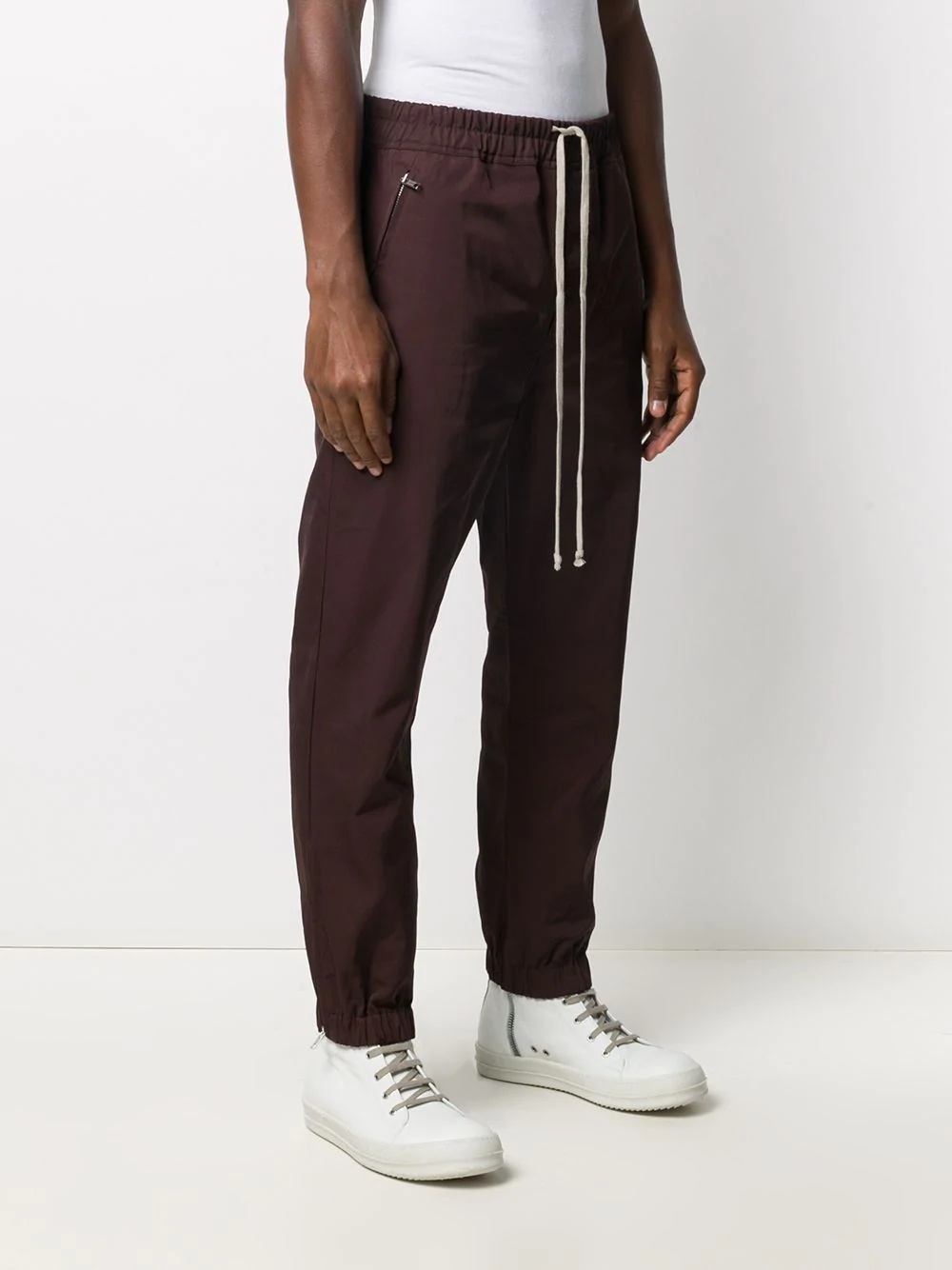 drawstring-waist straight trousers  - 3