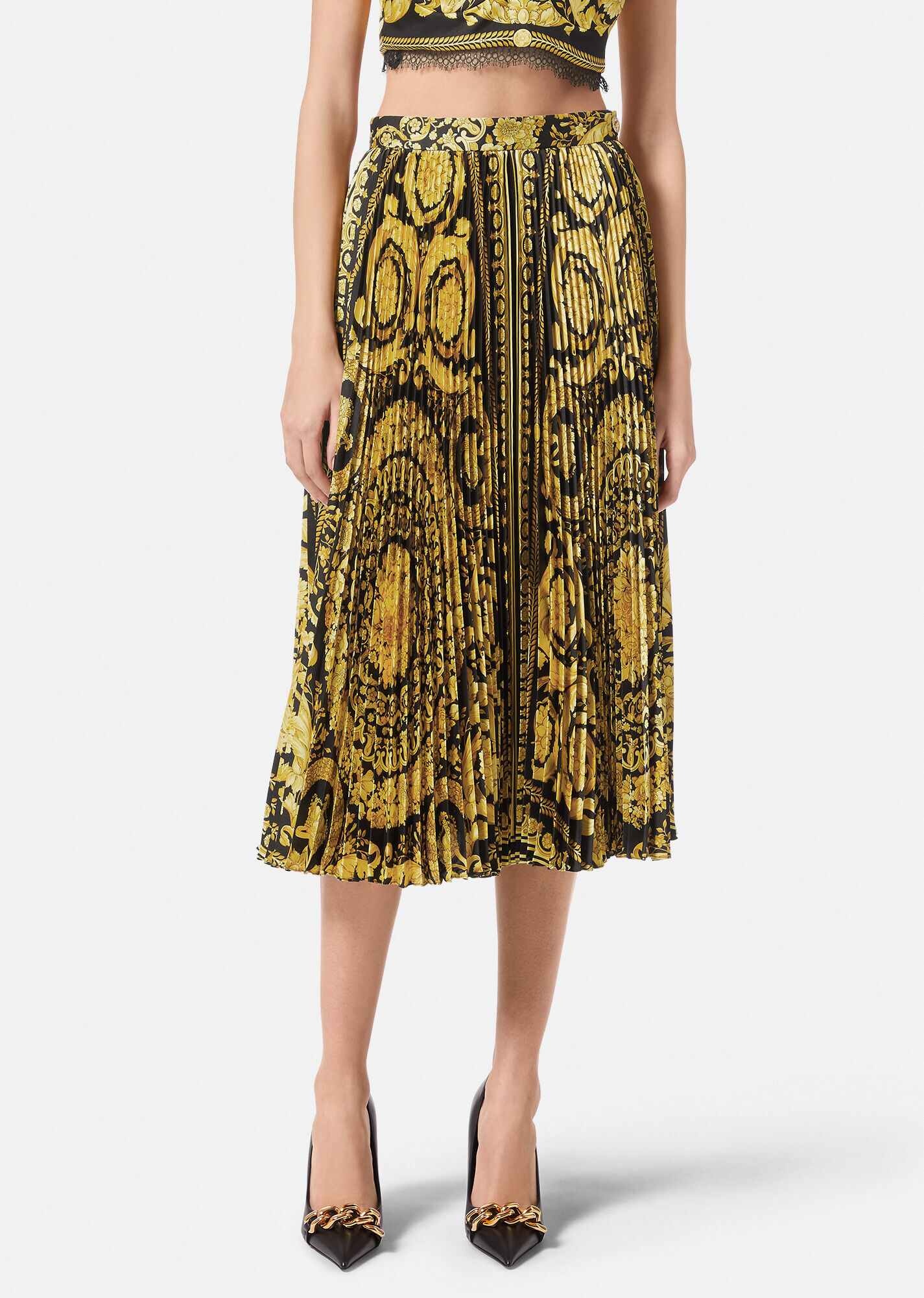 Barocco Pleated Midi Skirt - 3