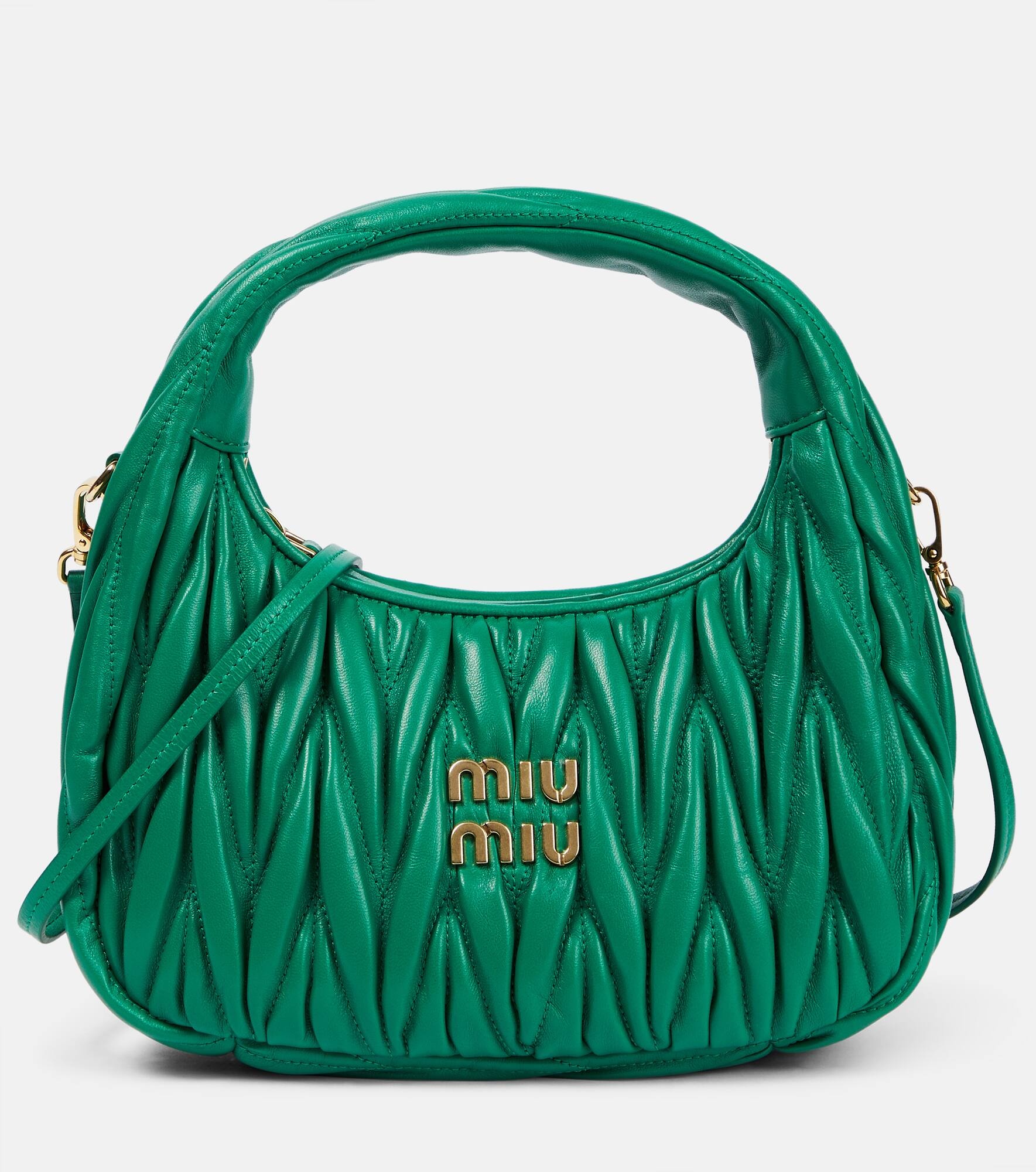 Miu Wander matelassé shoulder bag - 1