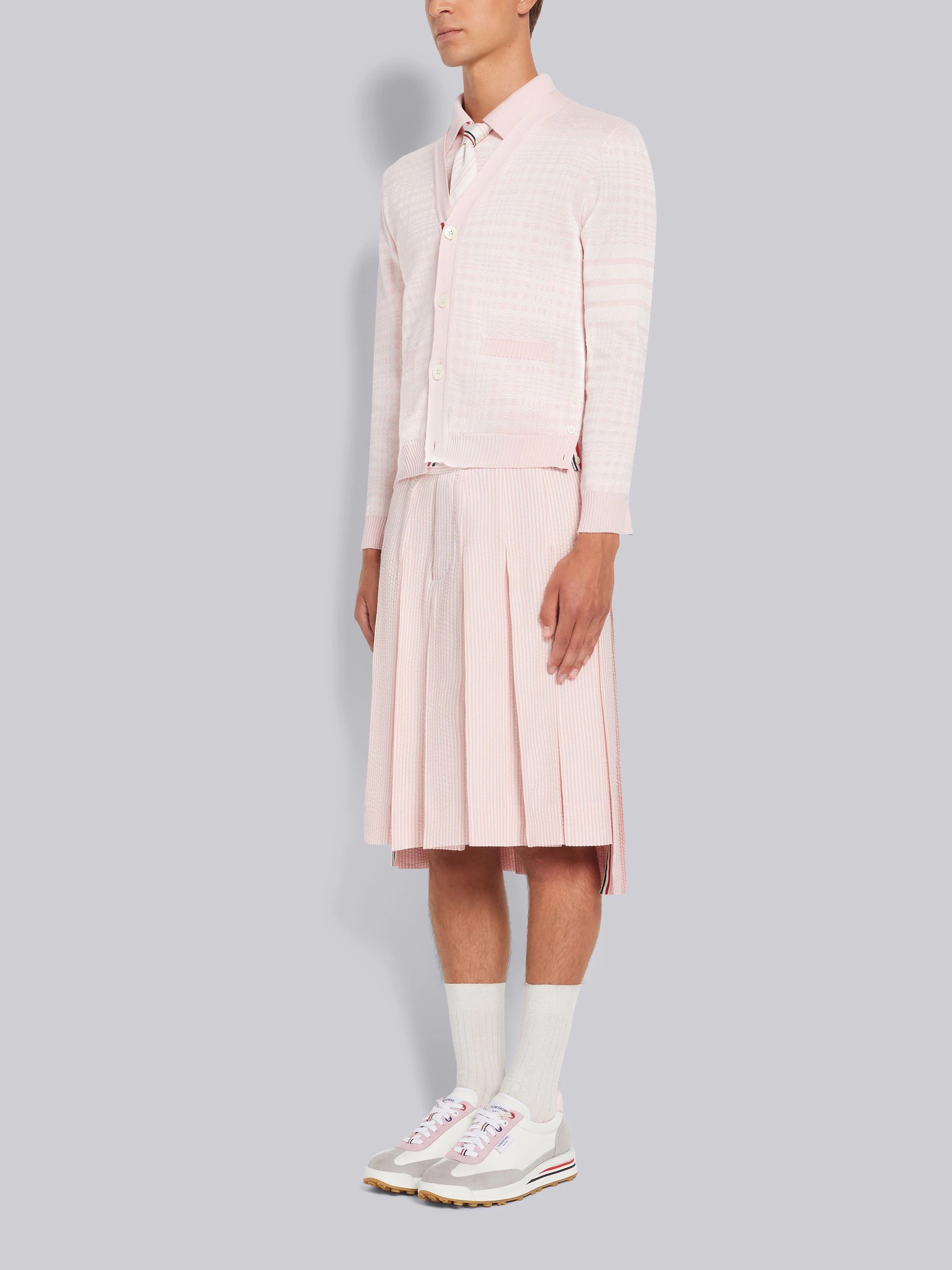 Light Pink Nylon Stripe Lace Loop Tech Runner - 6
