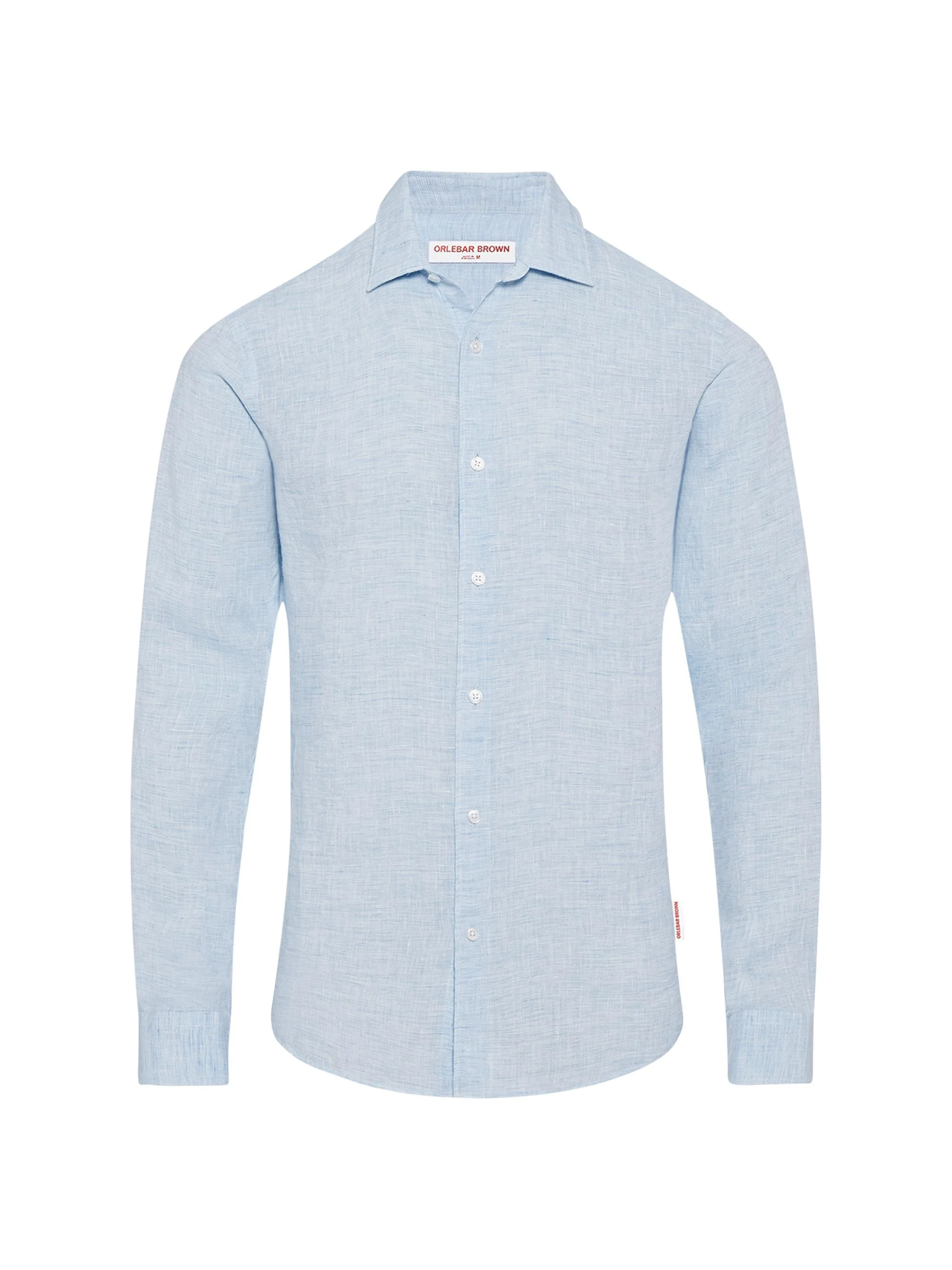 Men's Giles Linen Button-Front Sport Shirt - Pale Blue - 1