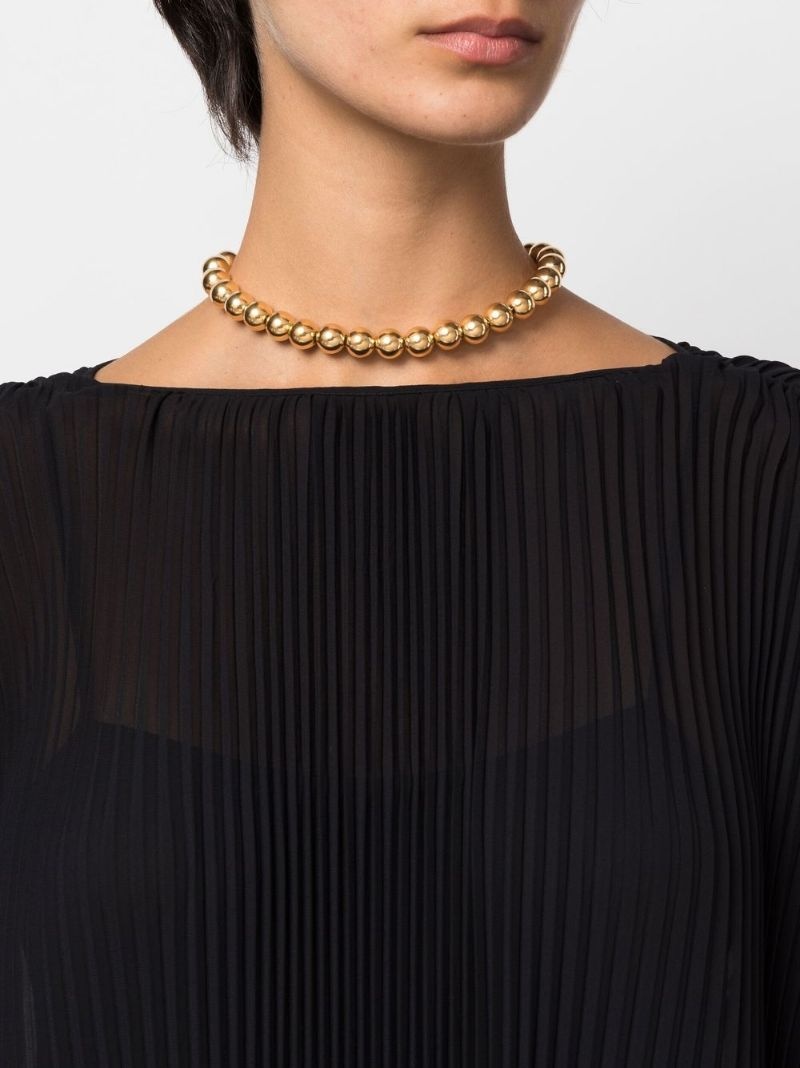 gold-plated bead necklace - 2