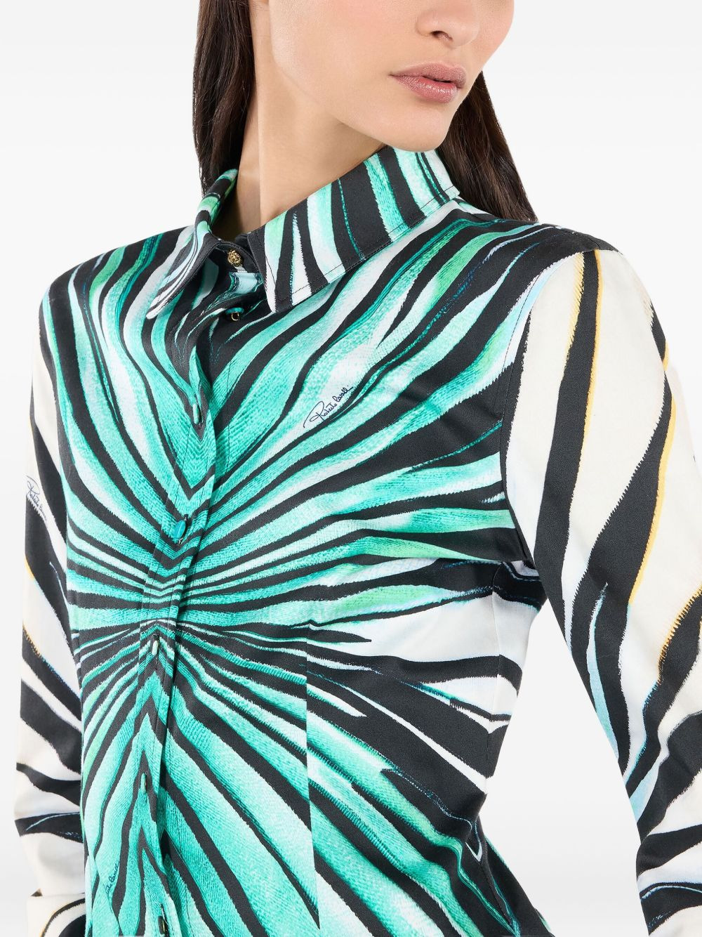 printed button-up shirt - 6