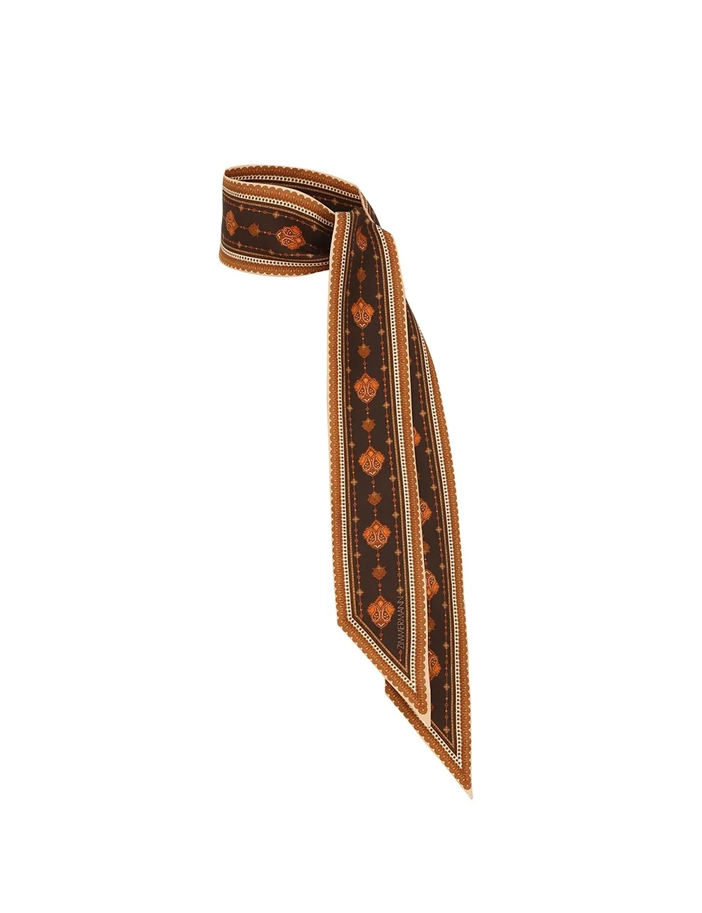PRINTED SILK RIBBON SCARF - 1