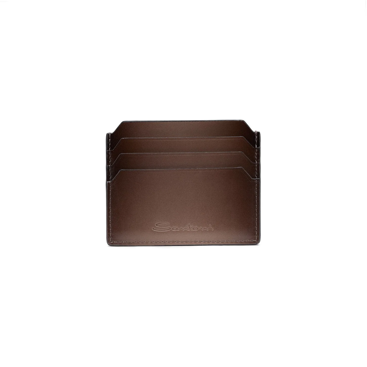 Brown leather credit card holder - 1