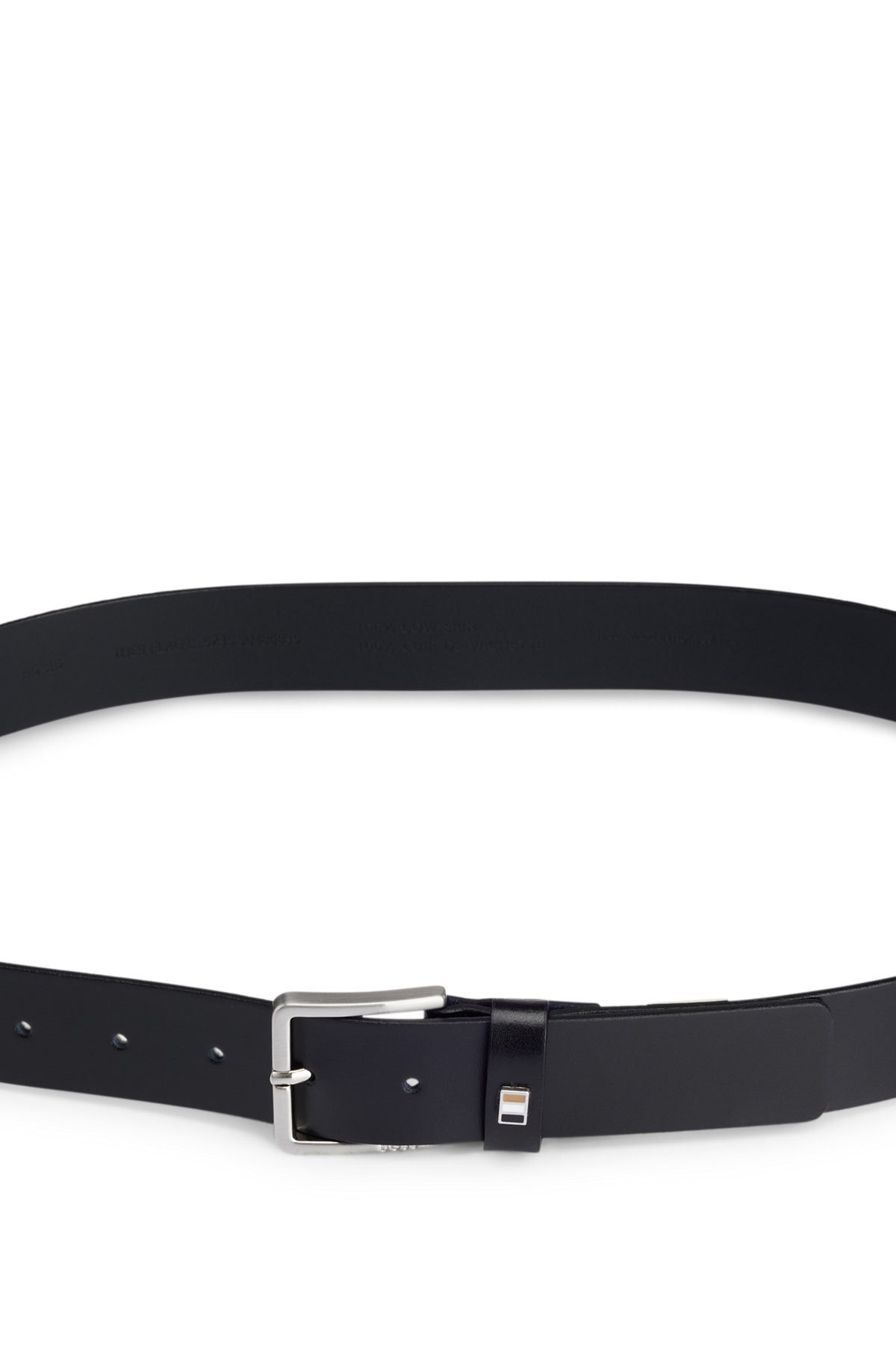 ITALIAN-LEATHER BELT WITH SIGNATURE-STRIPE KEEPER TRIM - 4