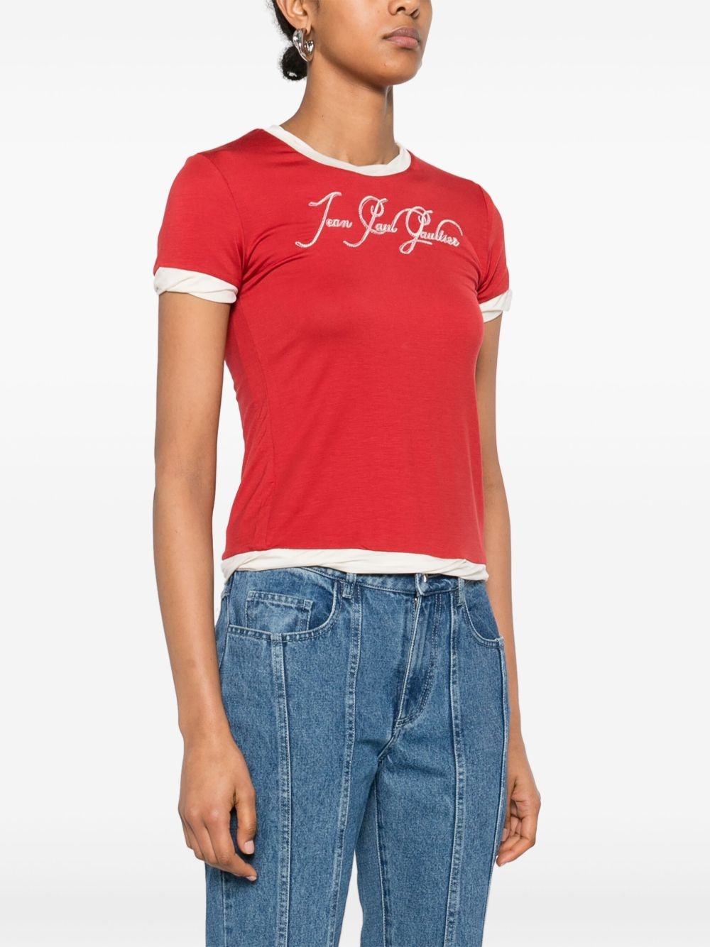logo-embroidered T-shirt - 3