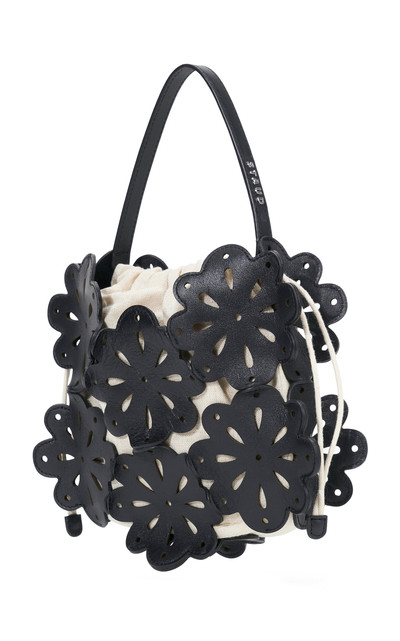 STAUD Flora Laser-Cut Leather Basket Bag black outlook