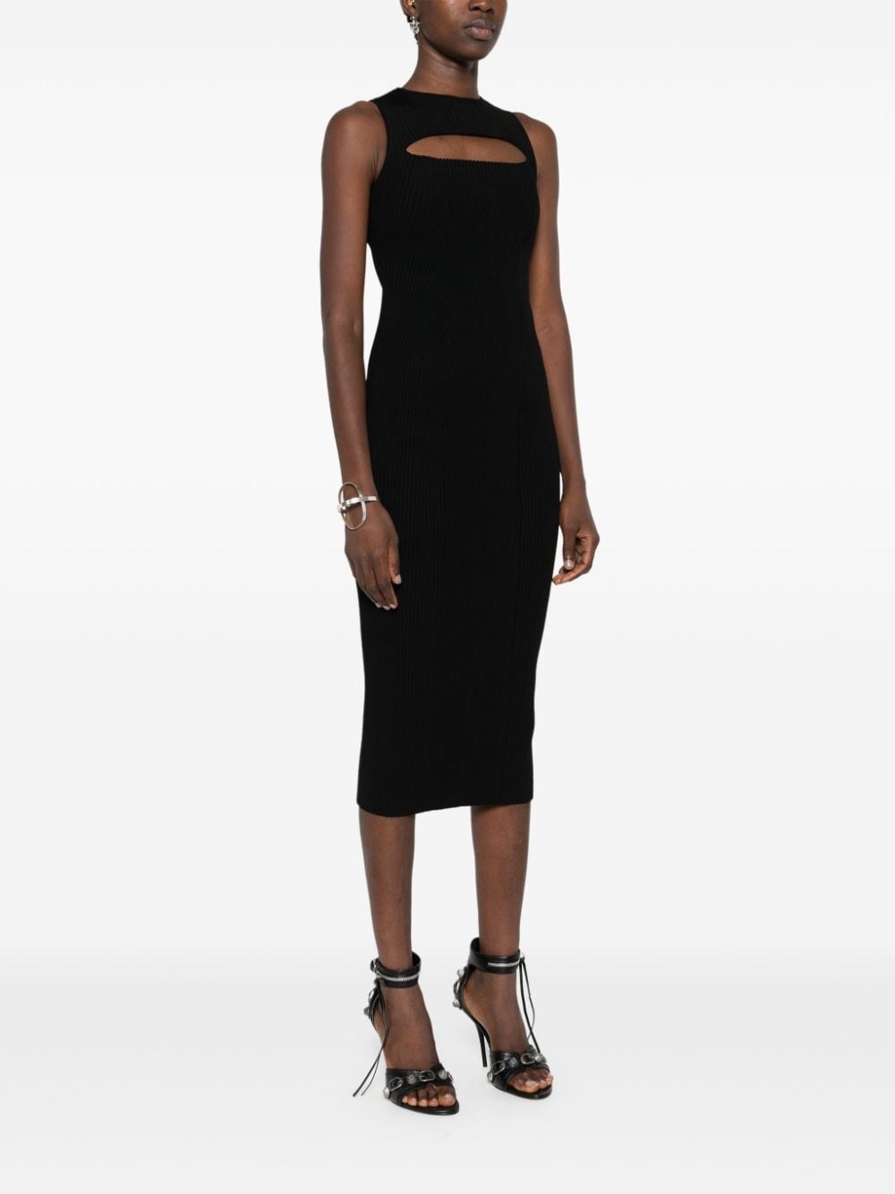 cut-out ribbed maxi dress - 3