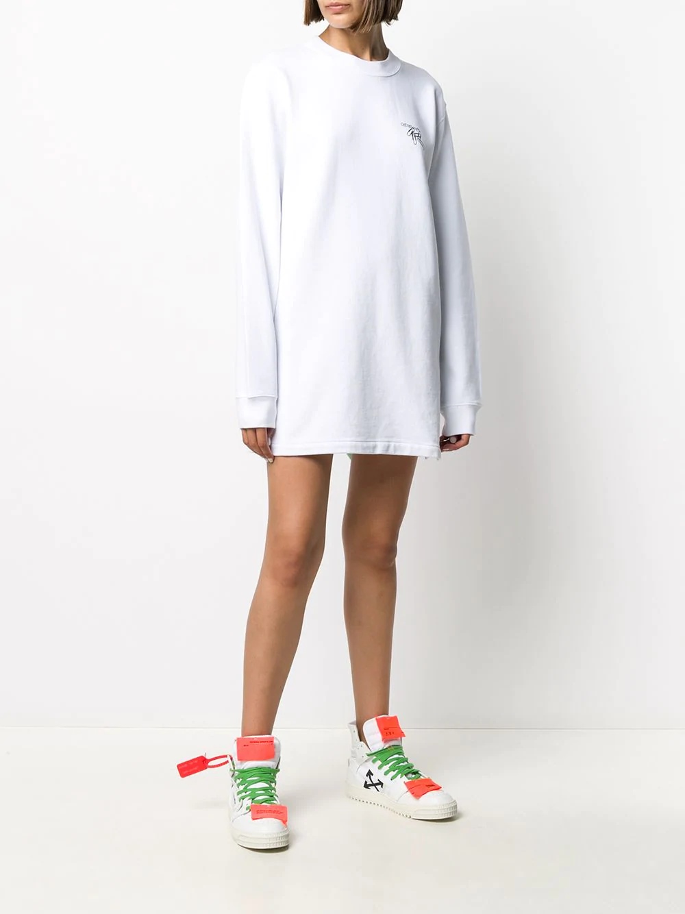 logo-print sweatshirt dress - 3