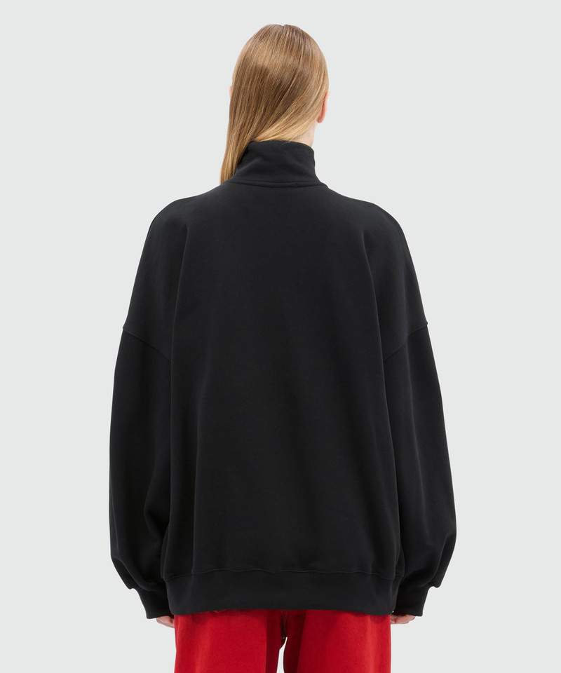 Black high-neck jersey sweatshirt with logo print 3