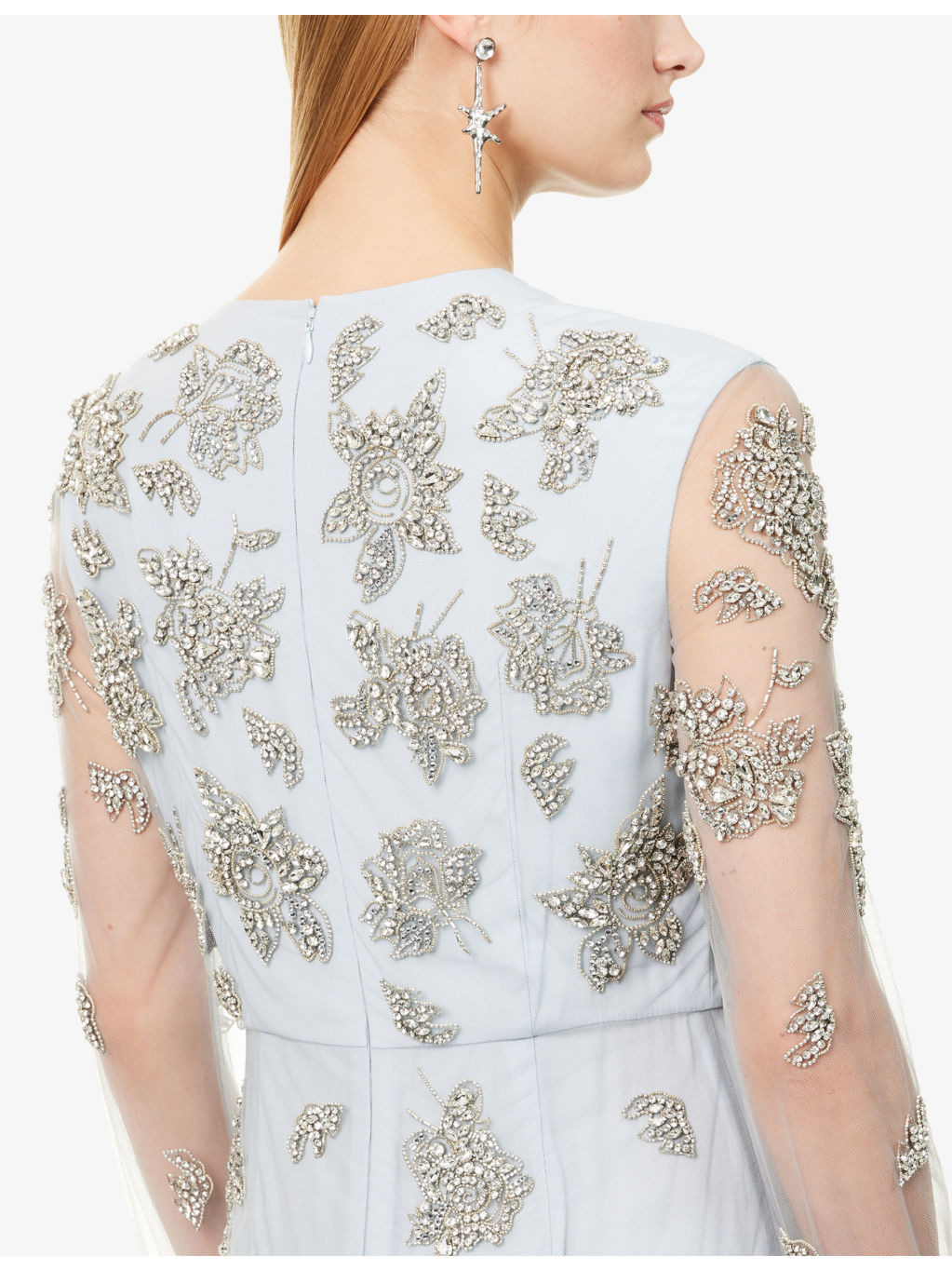 Long-Sleeve Crystal-Embellished Tulle Gown - 5