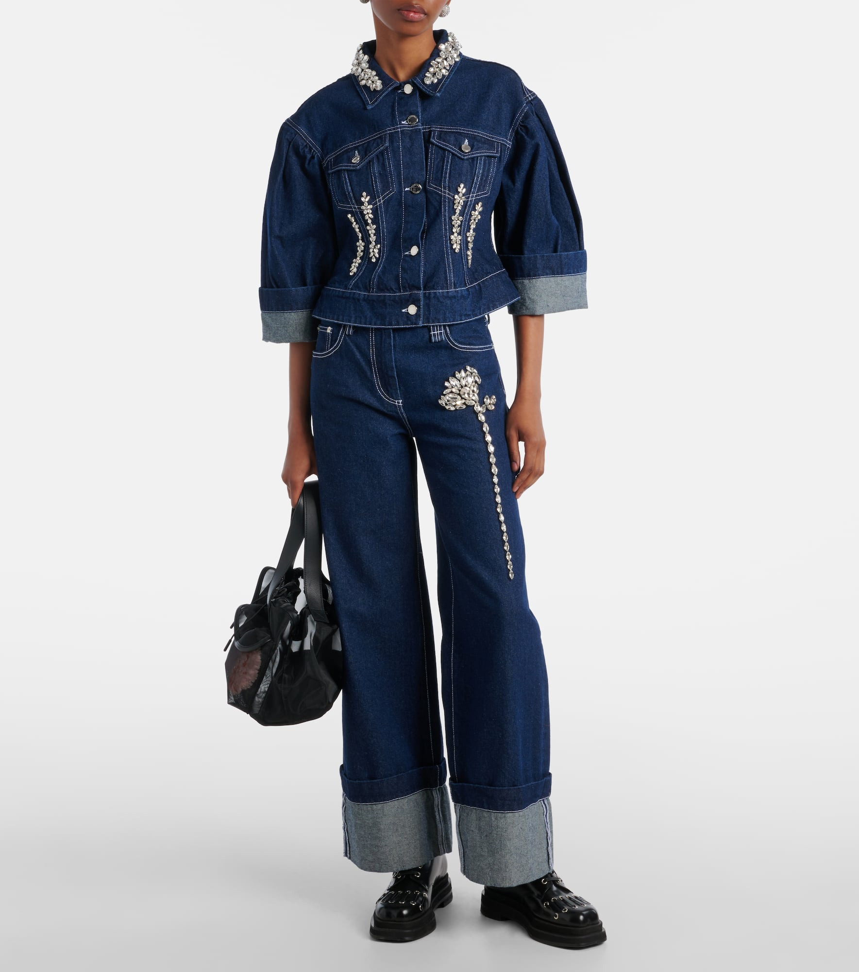 Crystal-embellished straight jeans - 2