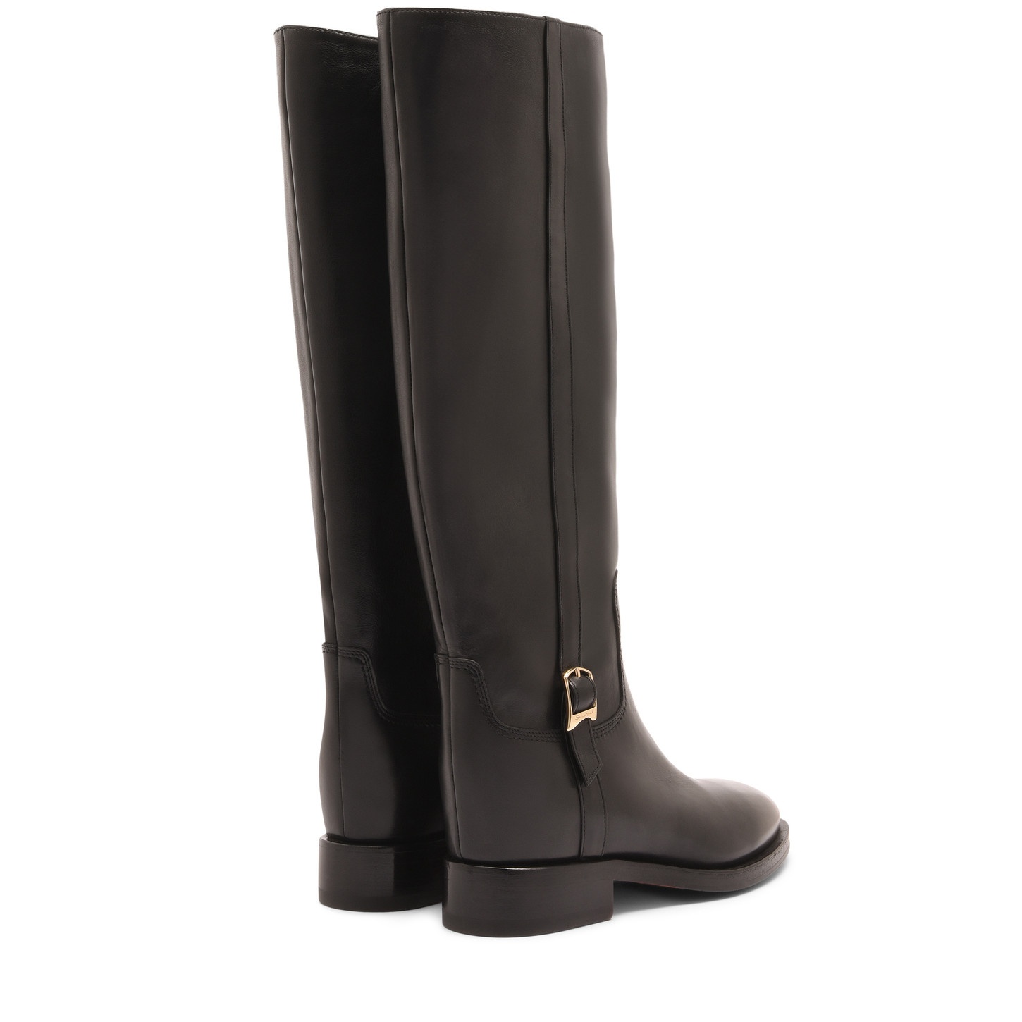 Women's black leather boot - 4