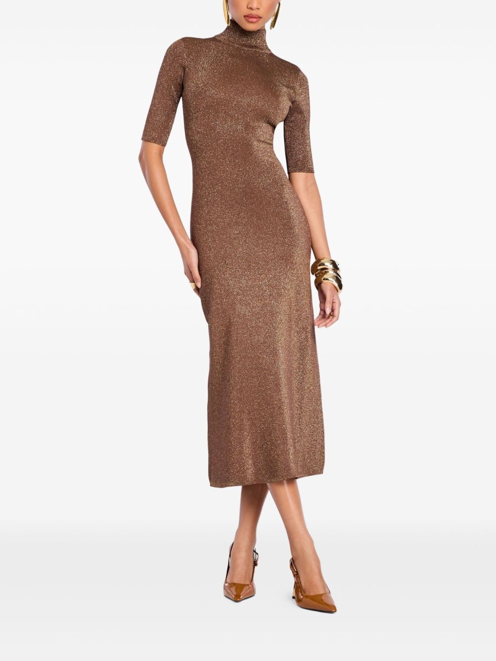Maribel high-neck shimmer dress - 2