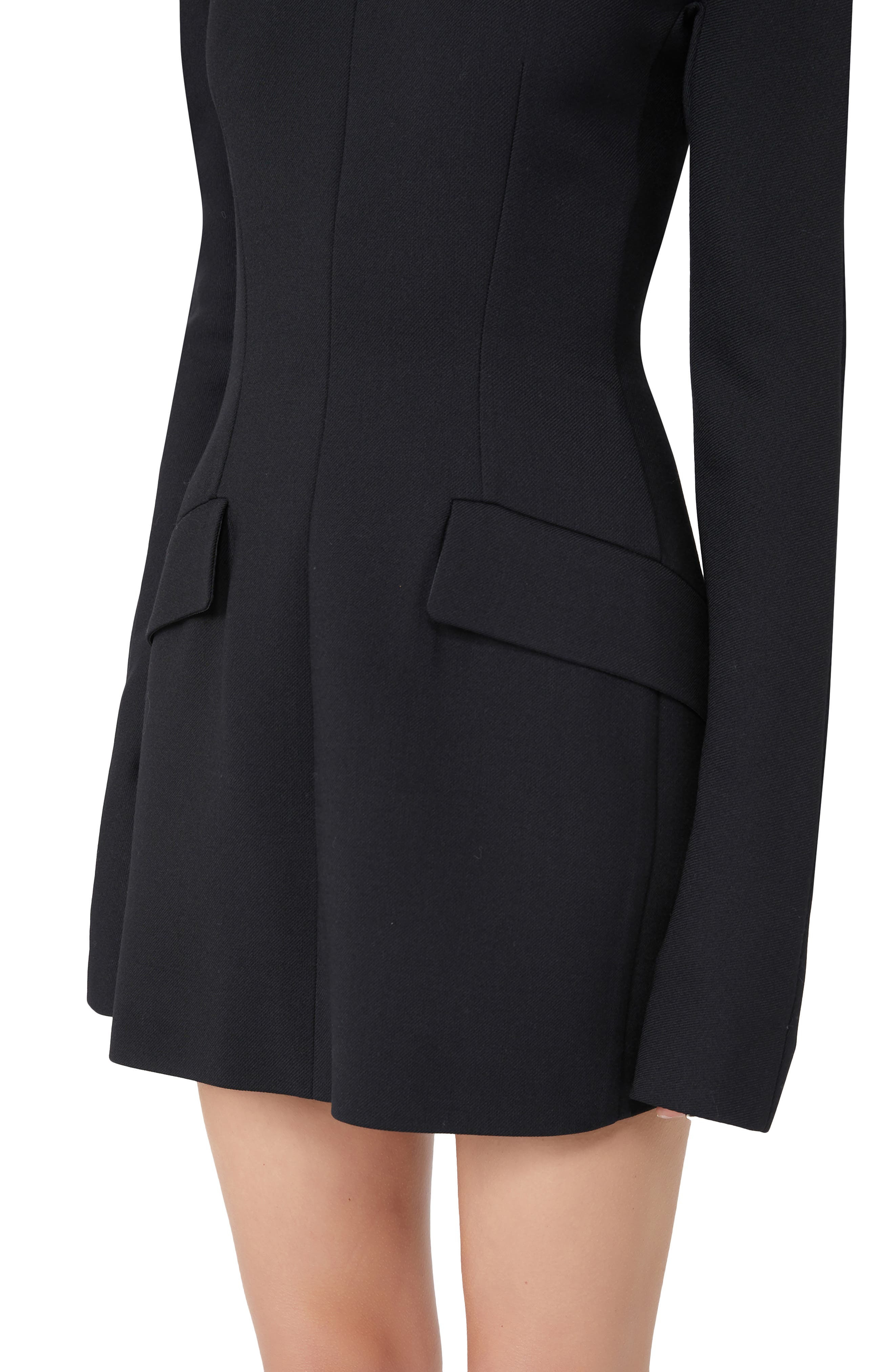 SPORTMAX Tefrite Long Sleeve Jersey Minidress in Black at Nordstrom - 4