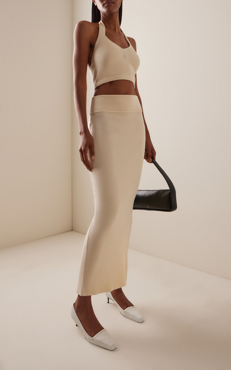 WARDROBE.NYC Knit Column Skirt ivory outlook