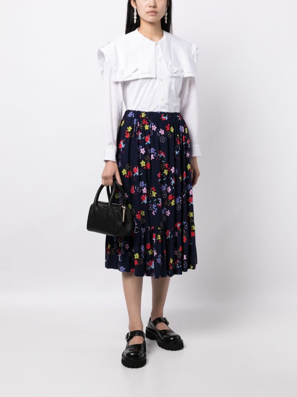 floral-print pleated skirt - 2