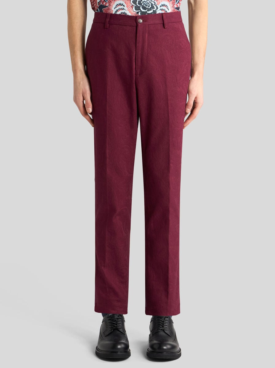 COTTON JACQUARD TROUSERS - 2