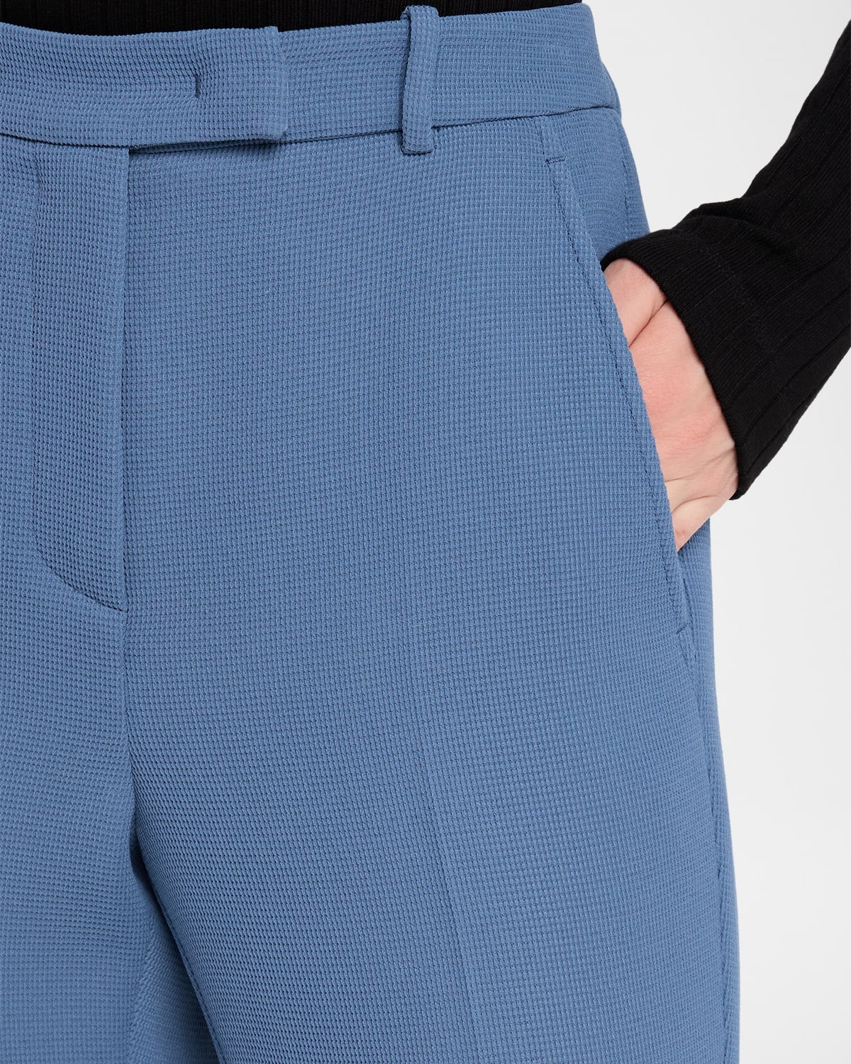 Cropped Slim-Fit Pique Trousers - 5