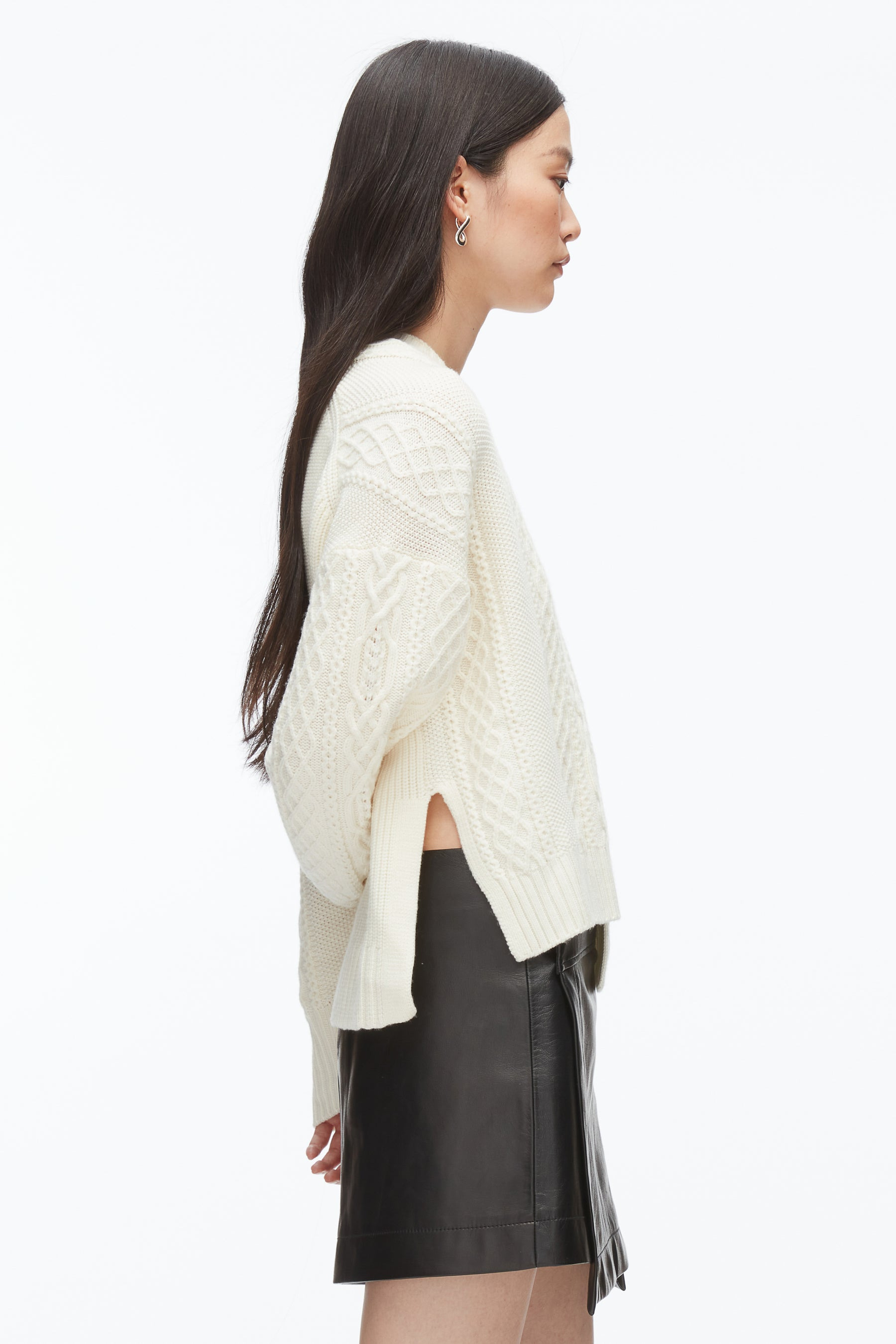 Cable Mix Double Layer Crewneck - 3