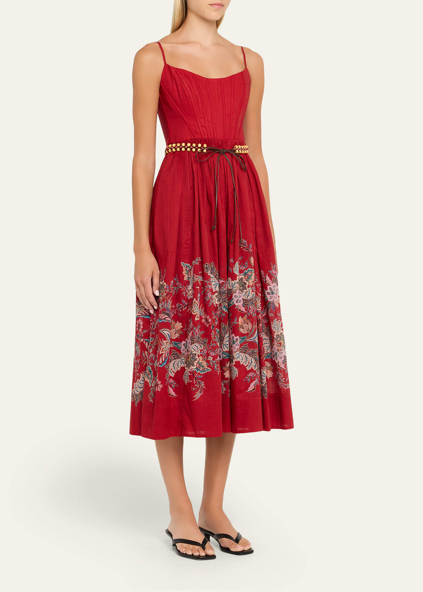 Rhiannon Belted Corset Midi Dress - 4